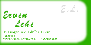 ervin lehi business card